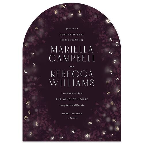 Moonlit Garden Wedding Invitations Gold Regency Signature Blank No Arch