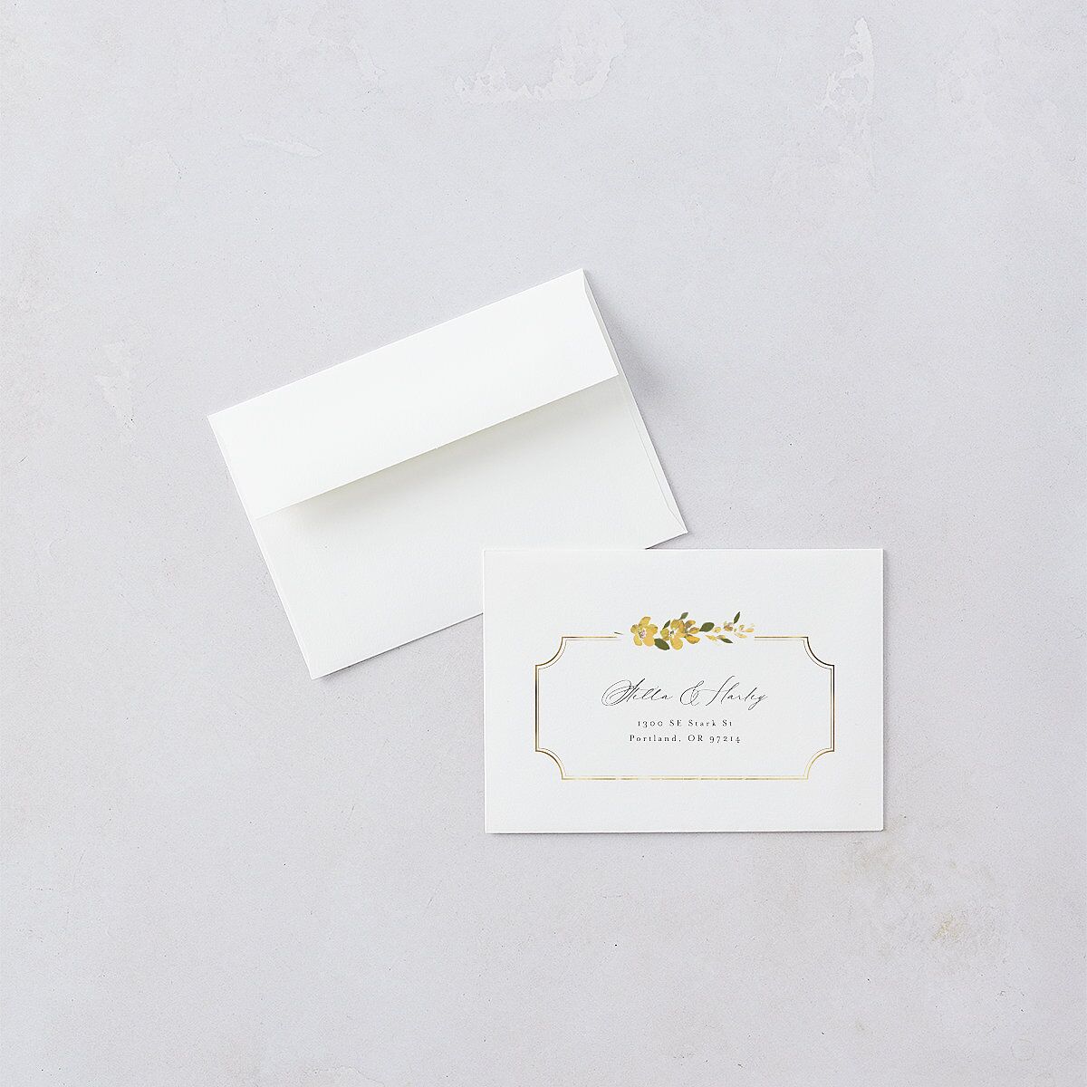 Delphinium Crest Wedding Response Cards Daffodil Signature
