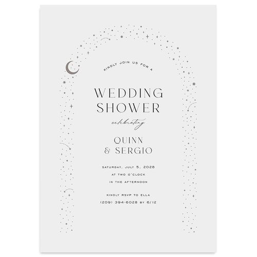 Celestial Arch Bridal Shower Invitations Licorice Signature Blank Standard