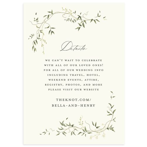 Dainty Fairytale Greenery Wedding Enclosure Cards Hunter Green Signature Standard