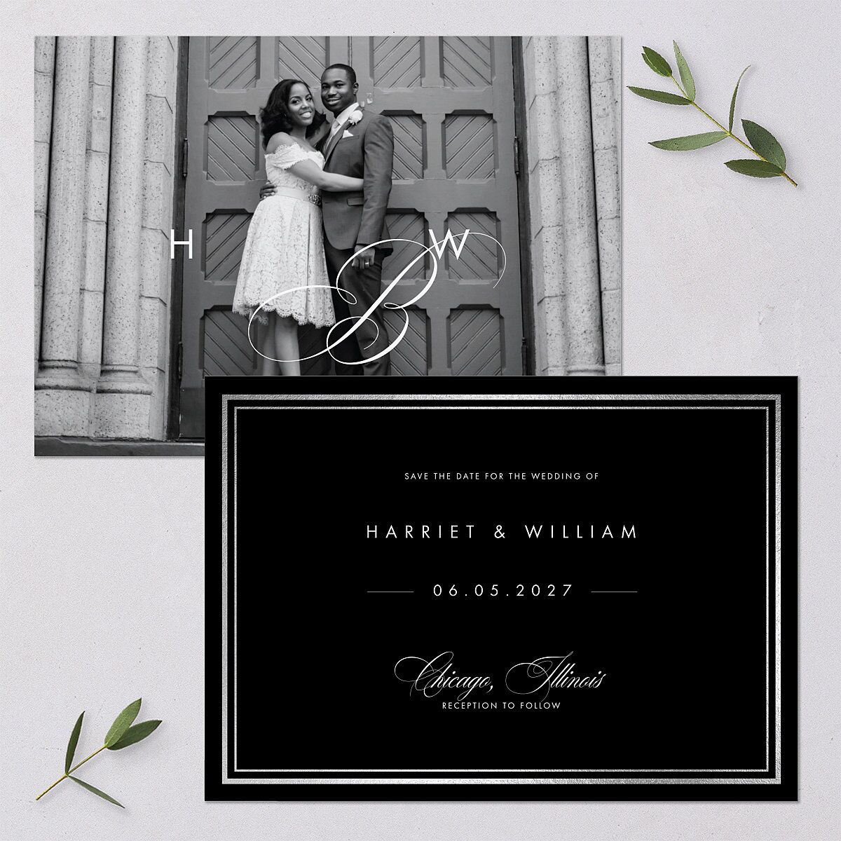 Polished Frame Save The Date Cards — view 1