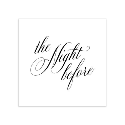 The Night Before Calligraphy Cocktail Napkins Licorice Napkin Uncoined