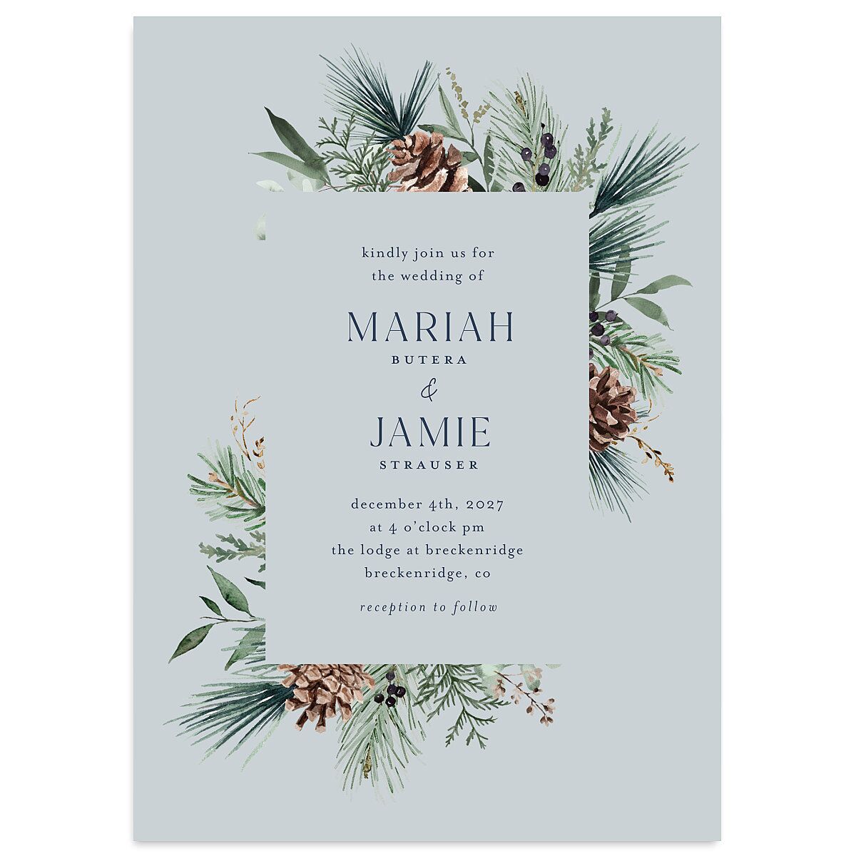 Rustic Pine Wedding Invitations