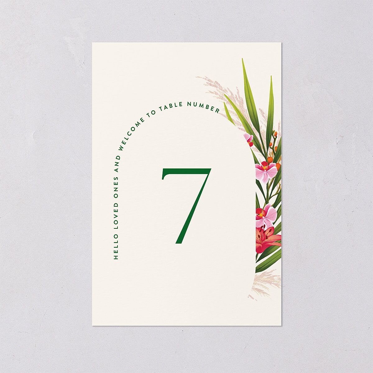 Hawaiian Tropical Orchid Oval Table Numbers Crimson Signature