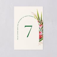 Hawaiian Tropical Orchid Oval Table Numbers Crimson Signature