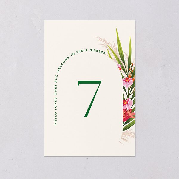 Hawaiian Tropical Orchid Oval Table Numbers Crimson Signature