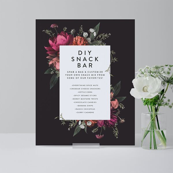 Blooming Botanical Standard Favor Tabletop Sign Small Midnight Standard Indoor Foam Core S Tabletop Favor