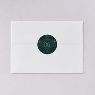 Gatsby Deco Arch Wedding Stickers Dark Emerald Circle