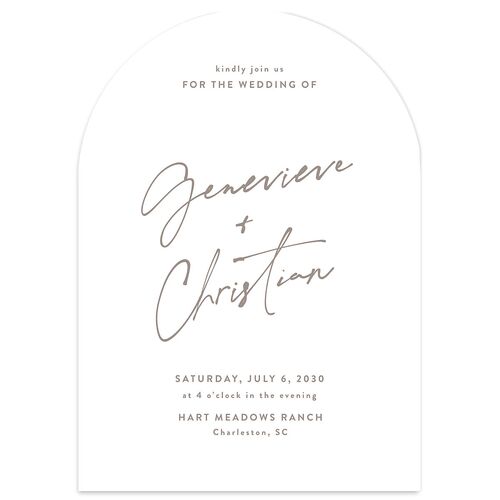 Written Names Wedding Invitations Shadow Gray Signature smooth Blank No Arch