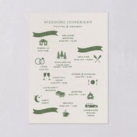 Happy Campers Wedding Invitations Deep Olive Signature Blank No