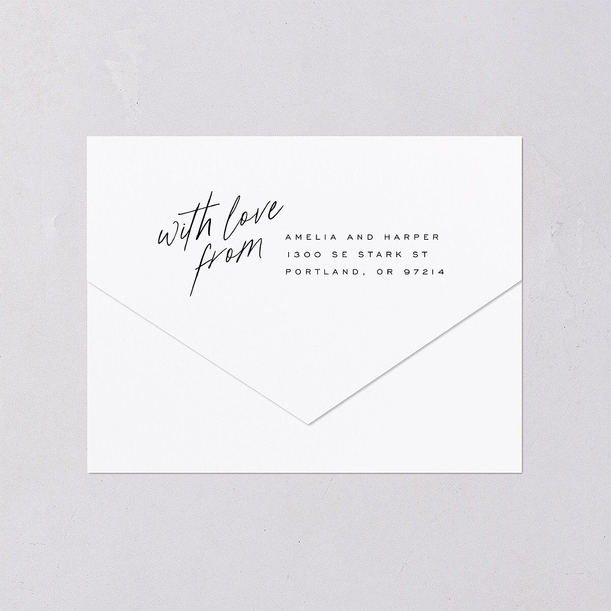 You Are Mine All-in-One Wedding Invitations Pure White Signature Light Both Recipient and Return Addresses No