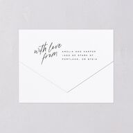 You Are Mine All-in-One Wedding Invitations Pure White Signature Light Both Recipient and Return Addresses No