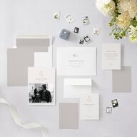 Shining Sprig Save The Date Cards Gold Mist Signature smooth Blank No Standard