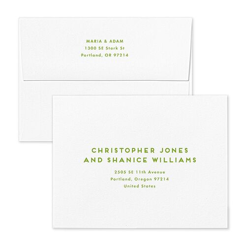 Eclectic Vintage Stripes Thank You Card Envelopes White Linen Both Recipient and Return Addresses Signature Standard