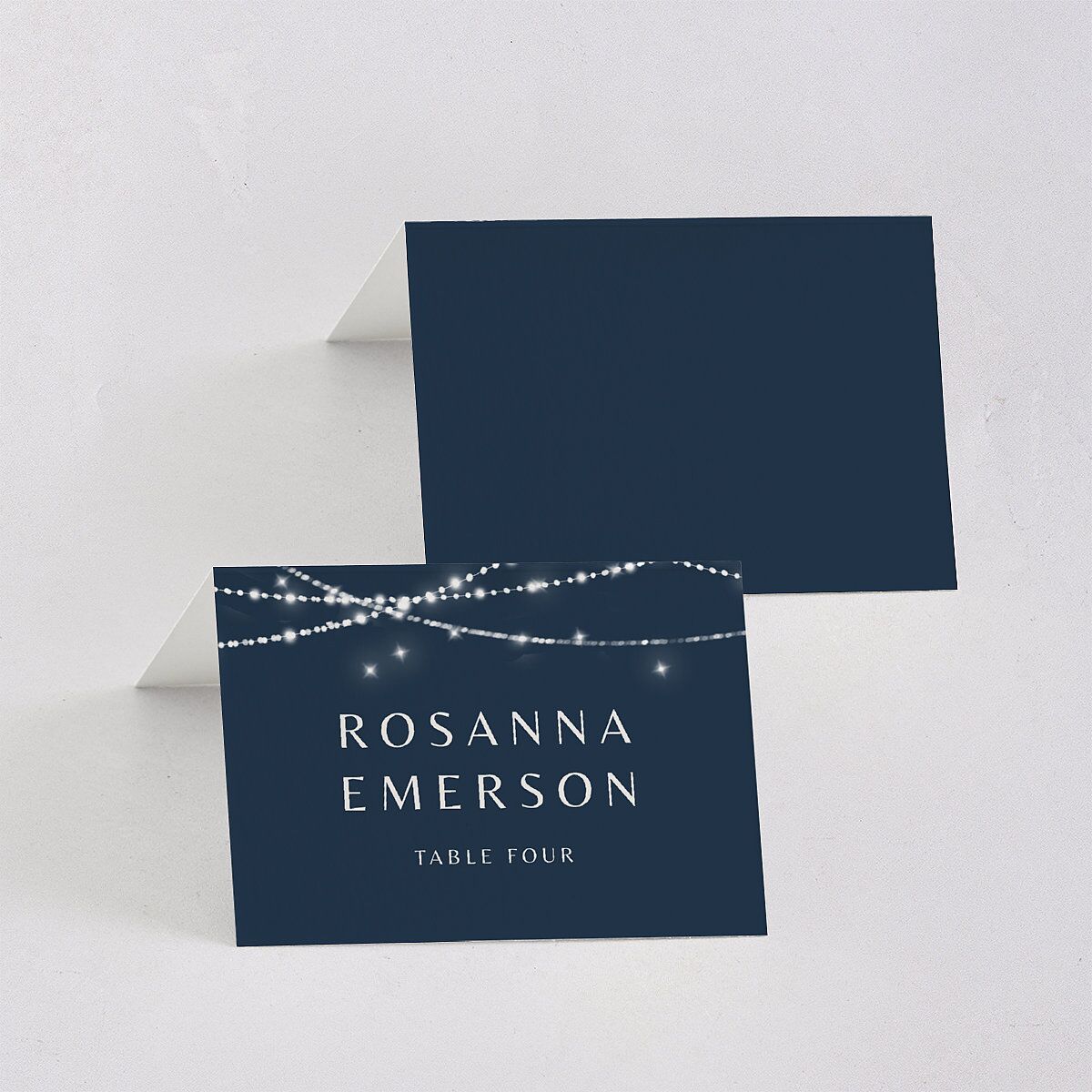 Elegant Lights Place Cards Moody Blue Signature