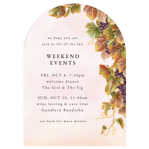 Romantic Vineyard Wedding Enclosure Cards Burgundy Signature Arch