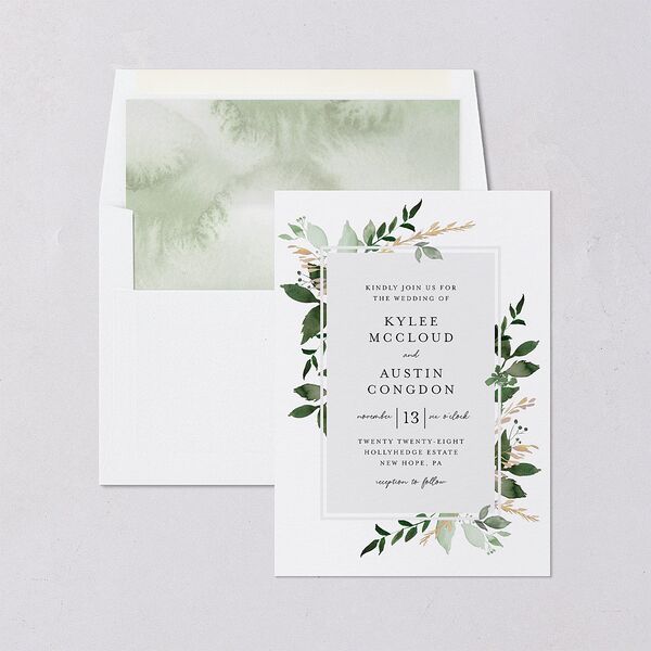Leafy Frame Standard Envelope Liners Hunter Green Standard