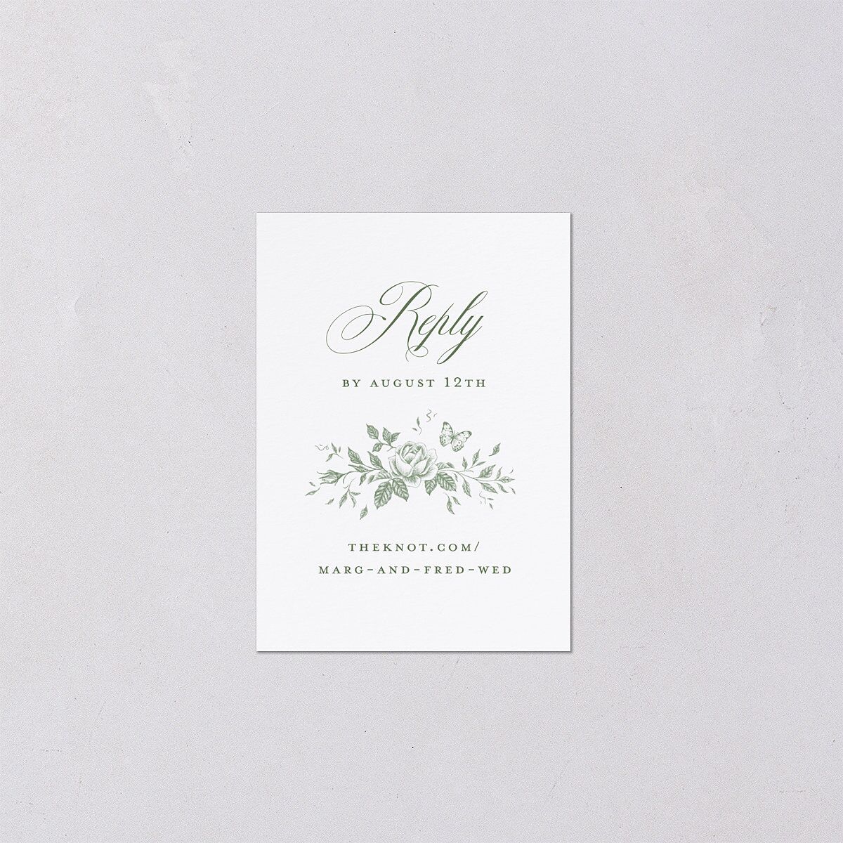 Elegant Rose Crest QR Code RSVP Cards Deep Olive Signature Standard