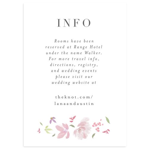 Floral Appliqué Wedding Enclosure Cards Pink Cotton Signature Standard