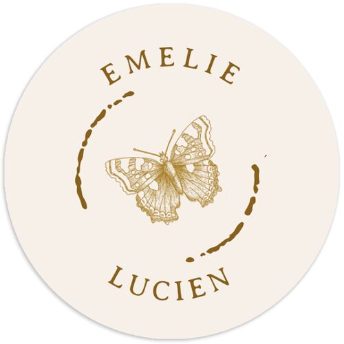 Vintage Toile Wedding Stickers Dark Camo Circle