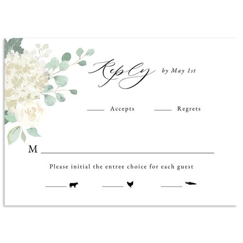 Elegant Hydrangea Wedding Response Cards Charcoal Signature Standard
