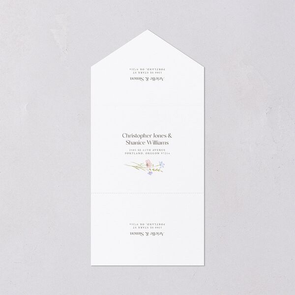 Wildflower Photo All-in-One Wedding Invitations Lilac Signature Light Both Recipient and Return Addresses No