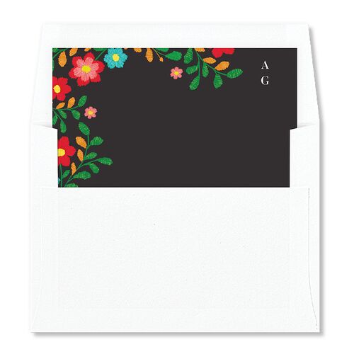 Mexican Bordados Florales Standard Envelope Liners Crimson Standard