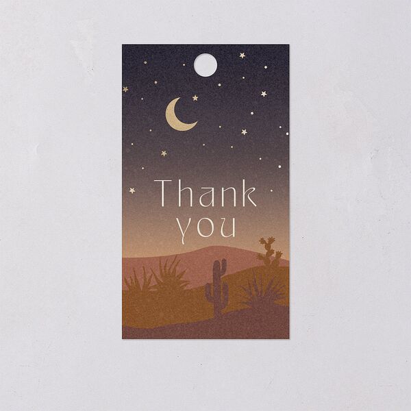 Desert Moon Favor Gift Tags Gold Dark Navy Signature