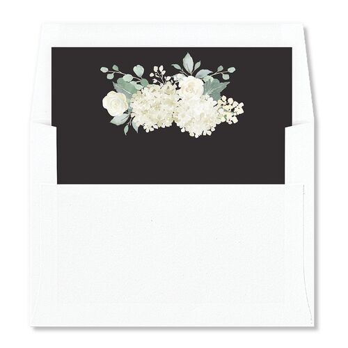 Gilded Hydrangea Envelope Liners Charcoal Standard