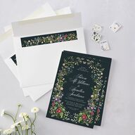 Opulent Garden Foil Wedding Invitations Gold Dark Emerald Signature Blank No Standard