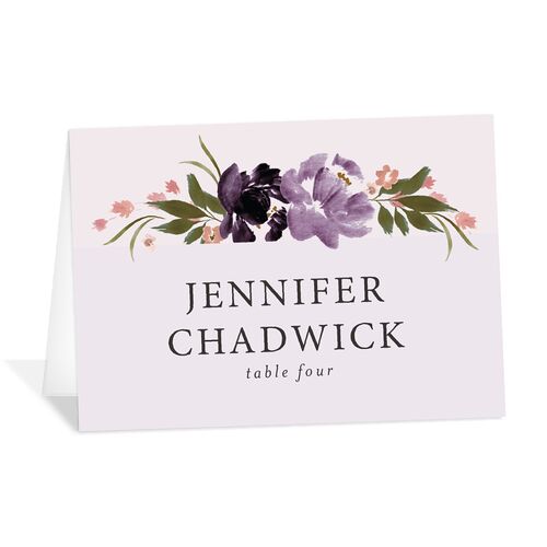 Autumn Romance Place Cards Sheer Lilac Signature