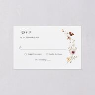 Simple Bohemian Wildflowers All-in-One Wedding Invitations Cotton No Signature Light Both Recipient and Return Addresses