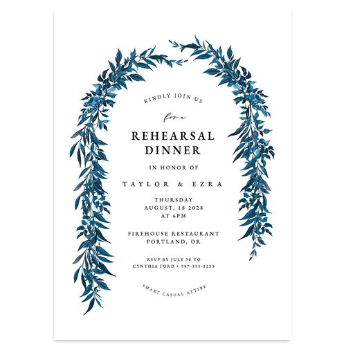 Rich Greenery Rehearsal Dinner Invitations Cruise Signature Blank