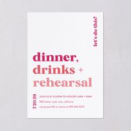 Vibrant Bold Rehearsal Dinner Invitations Hot Pink Signature Blank