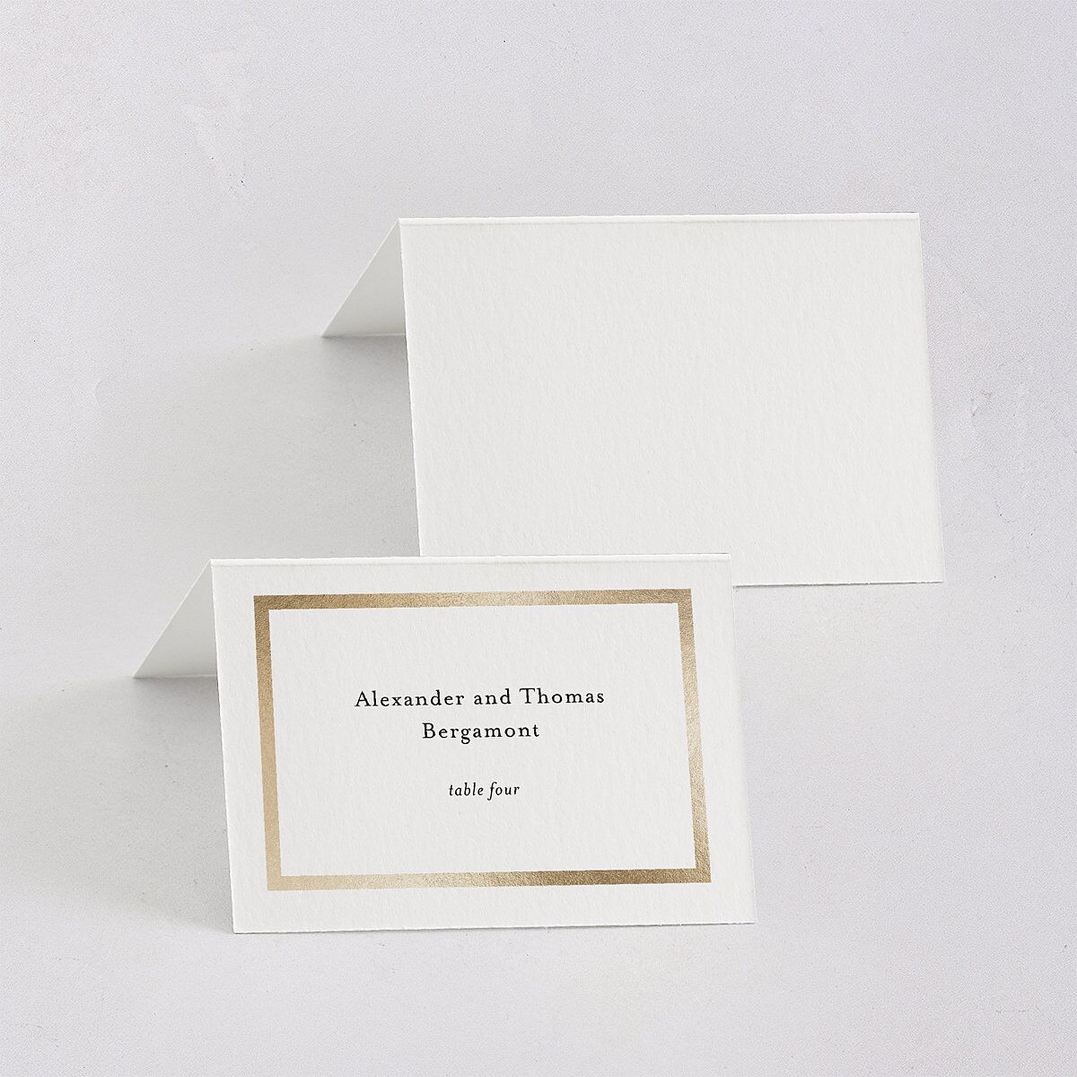 Simple Frame Place Cards Gold Pure White Signature