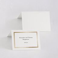 Simple Frame Place Cards Gold Pure White Signature