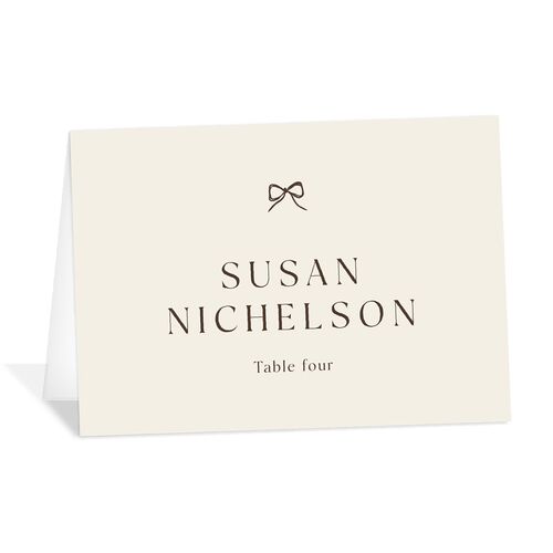 Simple Boho Flowers Place Cards Champagne Signature