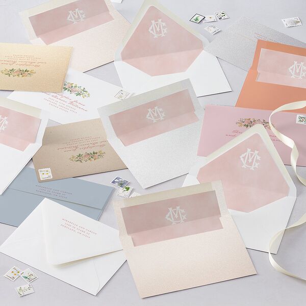 Maximalist Floral Crest Euro Envelope Liners Pink Cotton Luxe