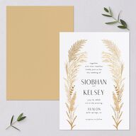 Regal Pampas Wedding Invitations Gold Pure White Signature Blank No Standard
