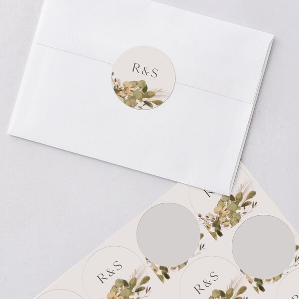 Eucalyptus Edges Wedding Stickers Thyme Circle