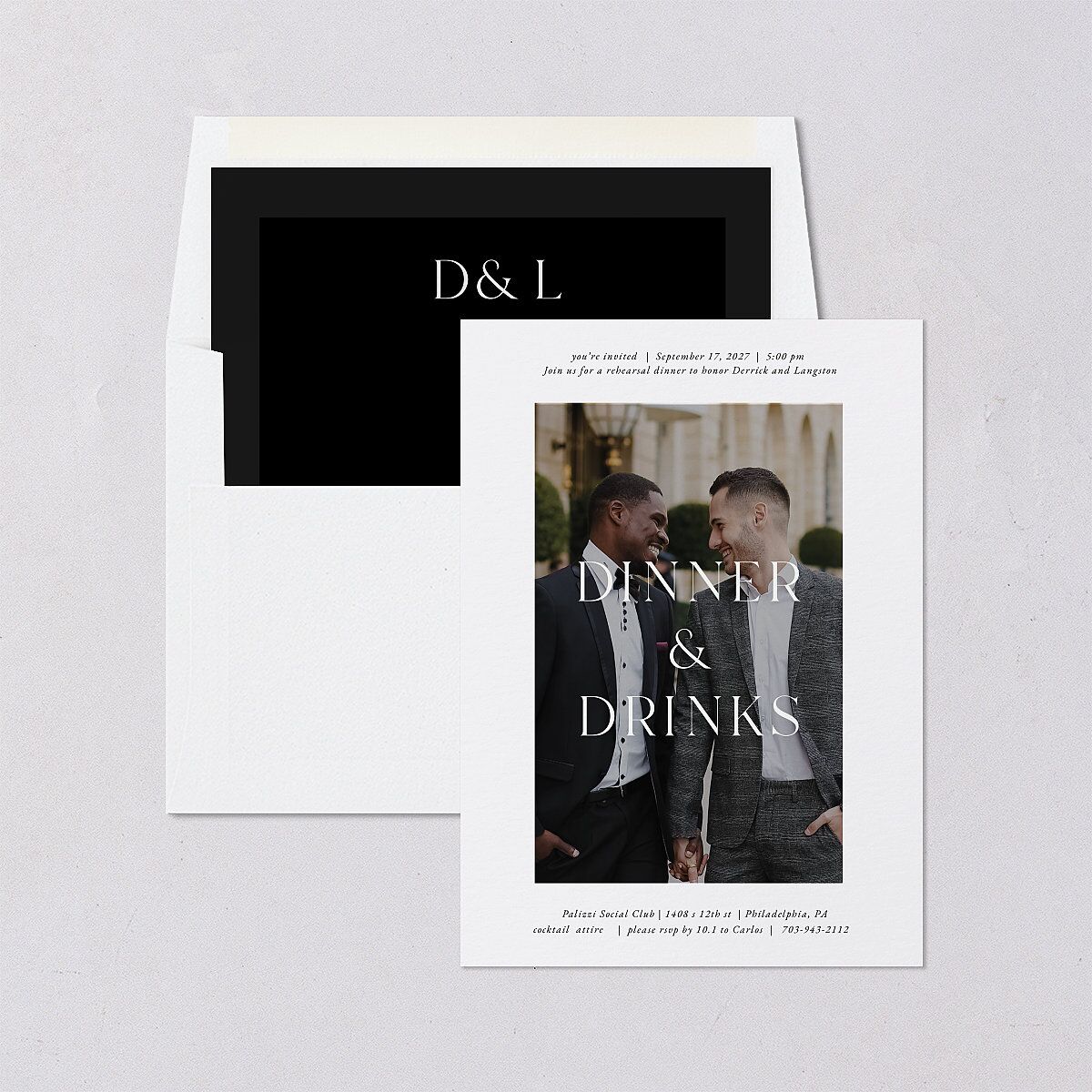 Manhattan Rehearsal Dinner Invitations Pure White Signature Blank