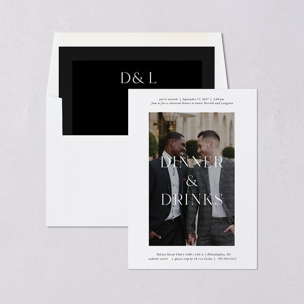 Manhattan Rehearsal Dinner Invitations Pure White Signature Blank