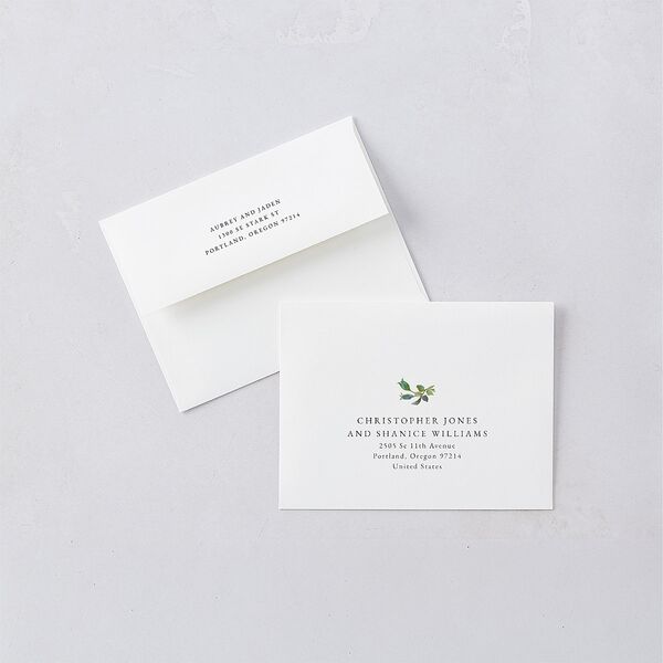 Minimal Floral Save the Date Petite Cards Ocean Signature smooth Blank No Arch