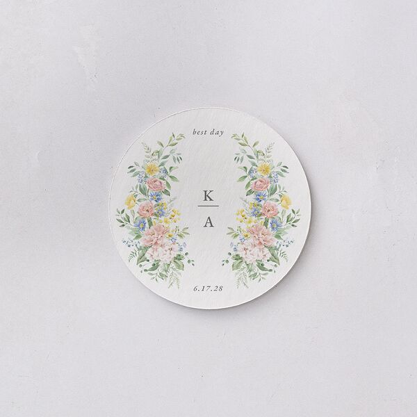 Glamorous Regency Garden Wedding Day Coasters Sage Cardboard Circle
