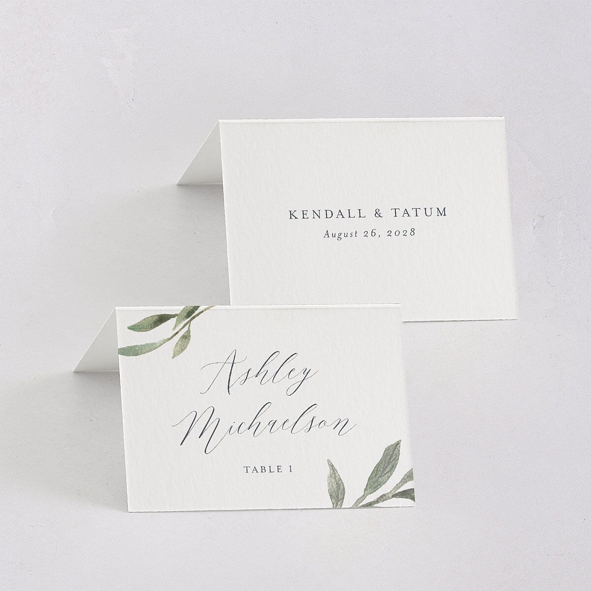 Muted Floral Place Cards Dusty Blue Signature