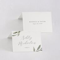 Muted Floral Place Cards Dusty Blue Signature