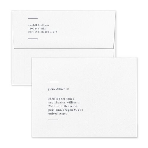 Minimal Gallery Save the Date Magnet Envelopes White Ice Blue Both Recipient and Return Addresses Signature Standard