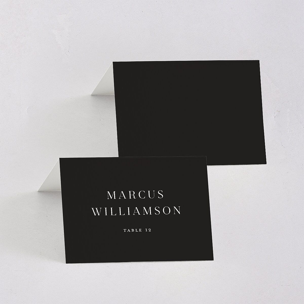 Elegant Monogram Place Cards Licorice Signature