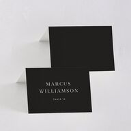 Elegant Monogram Place Cards Licorice Signature