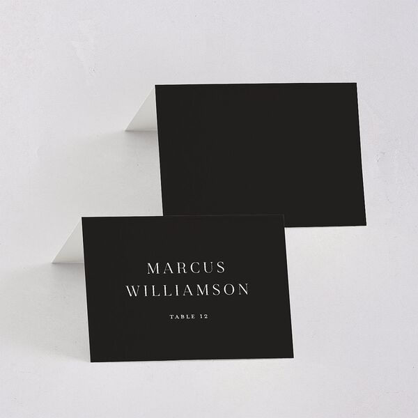 Elegant Monogram Place Cards Licorice Signature